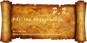 Pálka Krisztián névjegykártya