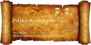 Pálka Krisztián névjegykártya